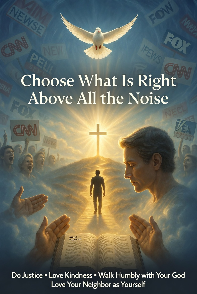 Symbolizing choosing what is right above the noise of division